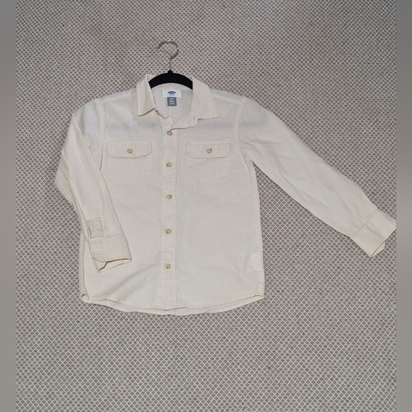 Old Navy Light Tan Button Down Shirt Size 6/7 - Picture 2 of 8